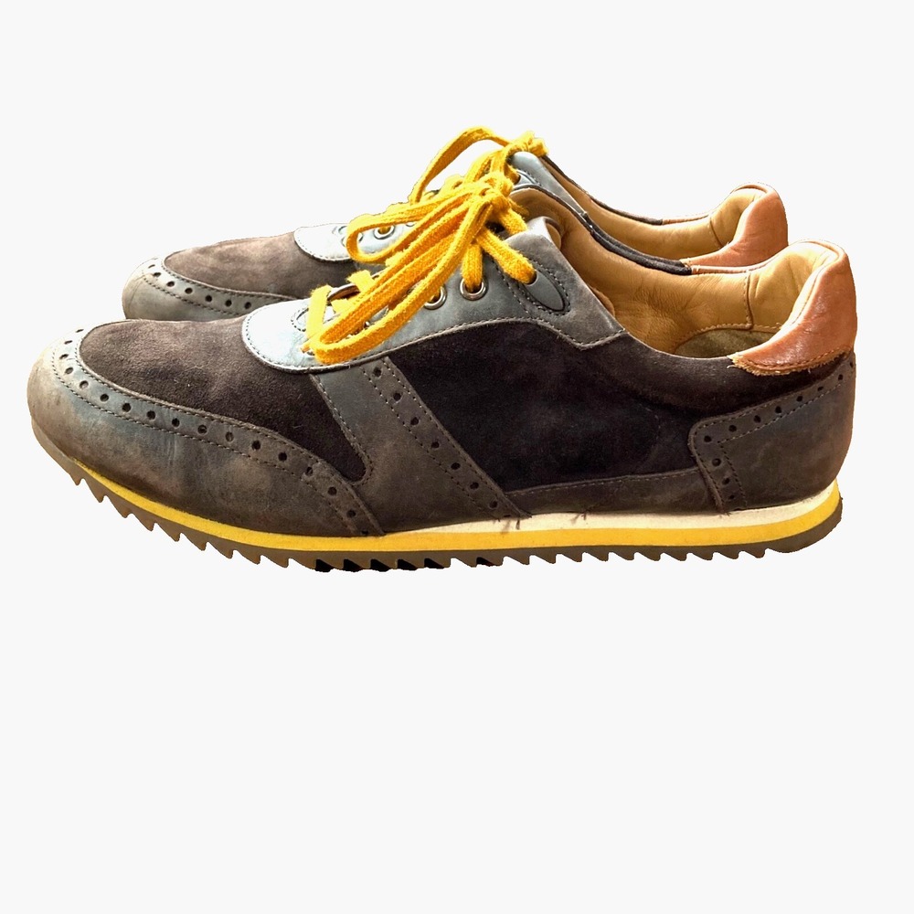 VTG JM Johnston Murphy Sheepskin Sneaker Mens 9 Brown Suede Streetwear $238
